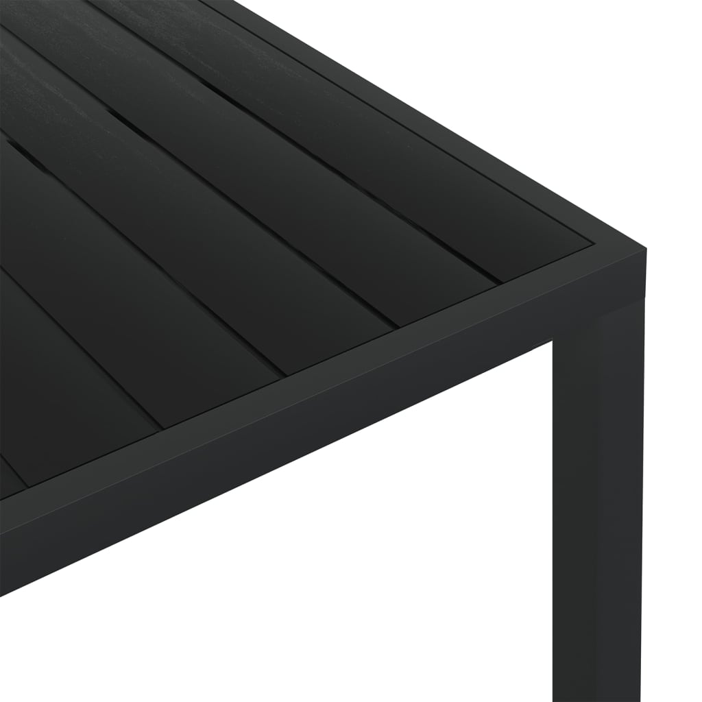 Table de jardin noir 150 x 90 x 74 cm Aluminium et WPC