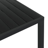 Table de jardin noir 150 x 90 x 74 cm Aluminium et WPC