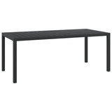 Table de jardin Noir 185 x 90 x 74 cm Aluminium et WPC