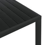 Black garden table 185 x 90 x 74 cm Aluminum and WPC