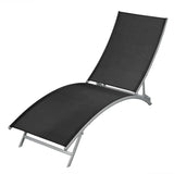 Chaise longue Acier et textilène Noir