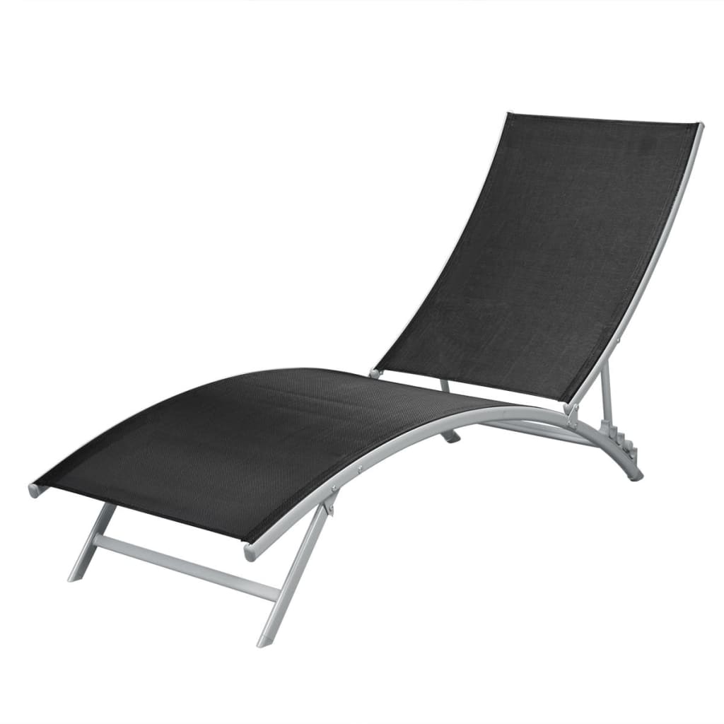 Chaise longue Acier et textilène Noir