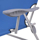 Chaise longue with awning Steel Blue