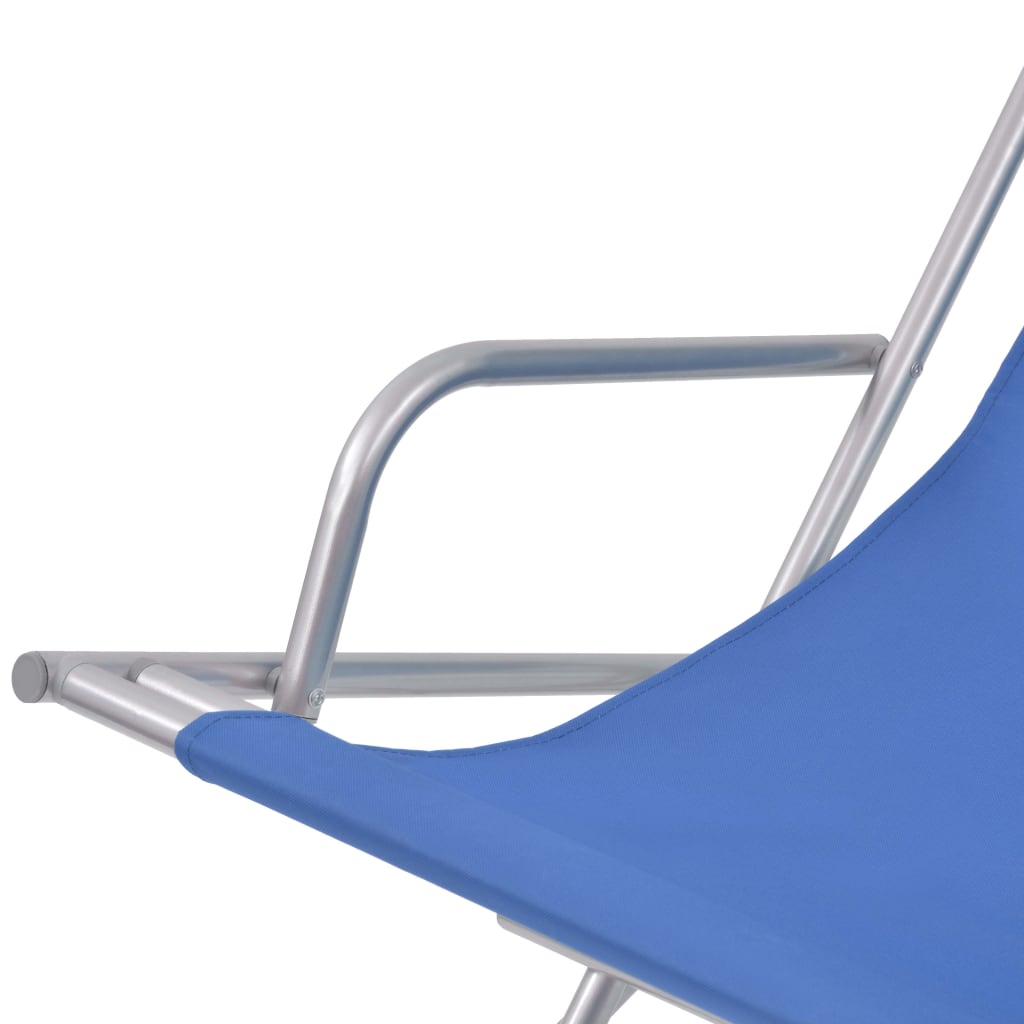 Chaises inclinables de terrasse lot de 2 Acier Bleu