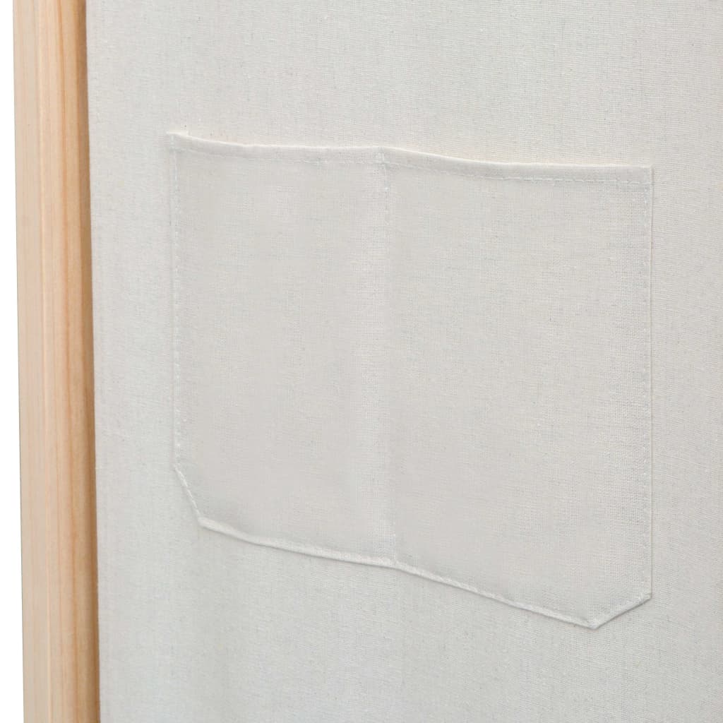 Trennwand 3 Paneele Creme 120x170x4 cm Stoff