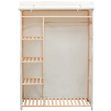 Kleiderschrank aus Stoff und Kiefernholz 110x40x170 cm