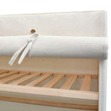 Garde-robe en tissu et bois de pin 110x40x170 cm