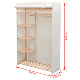 Kleiderschrank aus Stoff und Kiefernholz 110x40x170 cm