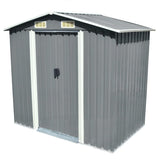 Garden storage shed Metal Grey 204 x 132 x 186 cm