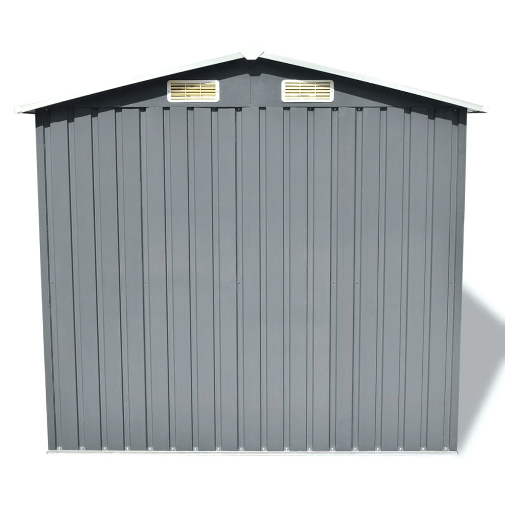 Garden storage shed Metal Grey 204 x 132 x 186 cm