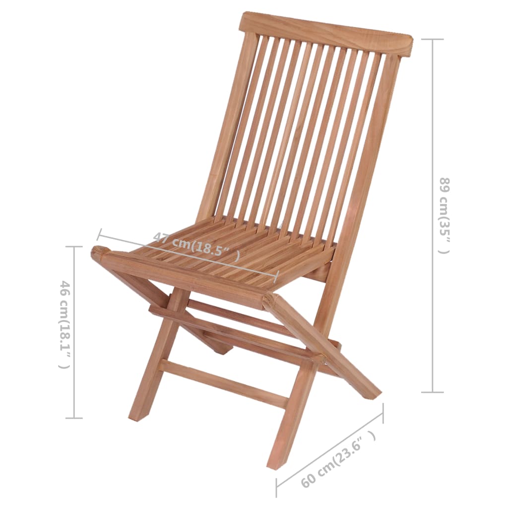 Chaises pliables de jardin lot de 4 Bois de teck solide