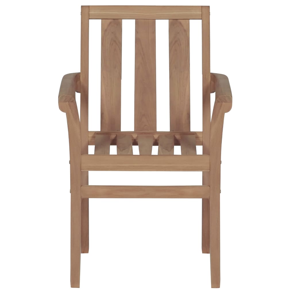 Chaises empilables de jardin lot de 2 Bois de teck solide