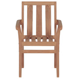 Chaises empilables de jardin lot de 2 Bois de teck solide