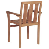 Chaises empilables de jardin lot de 2 Bois de teck solide