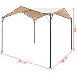 Chapiteau tente 3 x 3 m Acier Beige