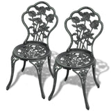 Chaises de bistro lot de 2 Aluminium coulé Vert