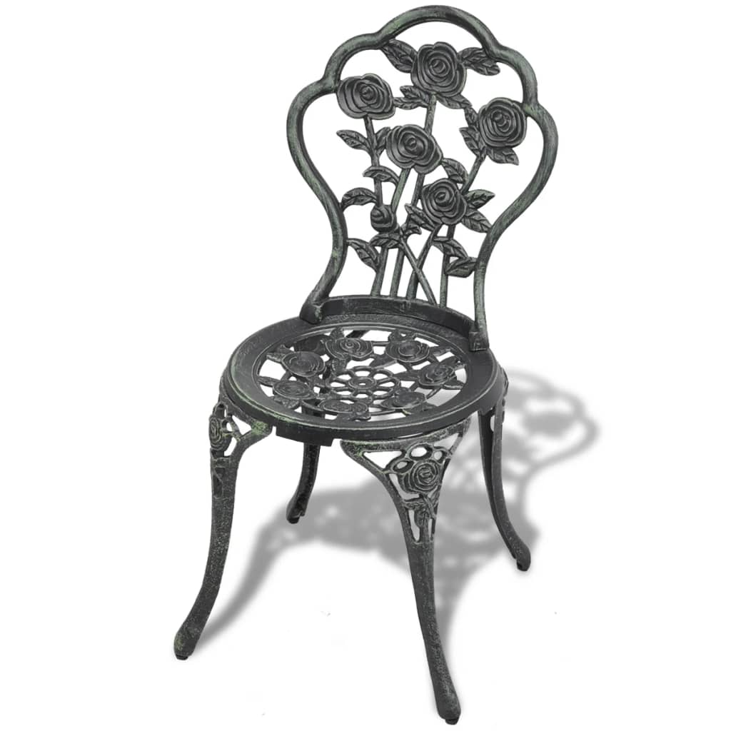 Chaises de bistro lot de 2 Aluminium coulé Vert