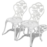 Chaises de bistro lot de 2 Aluminium coulé Blanc