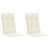 Coussins de chaise de jardin dossier haut lot de 2 crème tissu