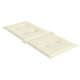 Coussins de chaise de jardin dossier haut lot de 2 crème tissu