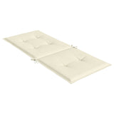 Coussins de chaise de jardin dossier haut lot de 4 crème tissu