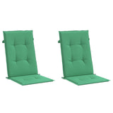 Coussins de chaise de jardin à dossier haut lot de 2 vert tissu