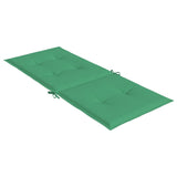 Coussins de chaise de jardin à dossier haut lot de 2 vert tissu