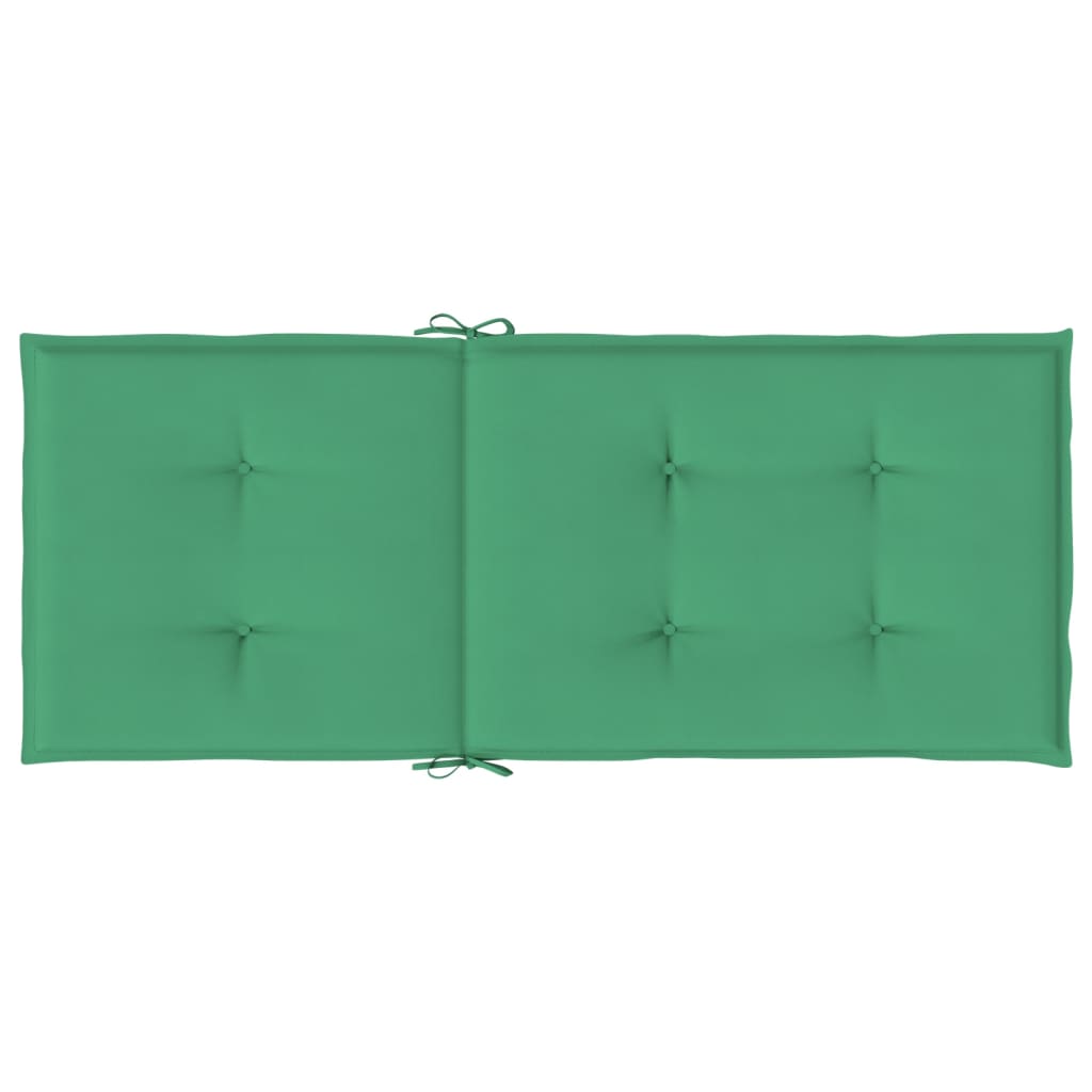 Coussins de chaise de jardin à dossier haut lot de 2 vert tissu