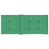 Coussins de chaise de jardin à dossier haut lot de 2 vert tissu