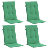 Coussins de chaise de jardin à dossier haut lot de 4 vert tissu