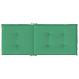 Coussins de chaise de jardin à dossier haut lot de 4 vert tissu