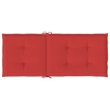 Coussins de chaise de jardin dossier haut lot de 4 rouge tissu