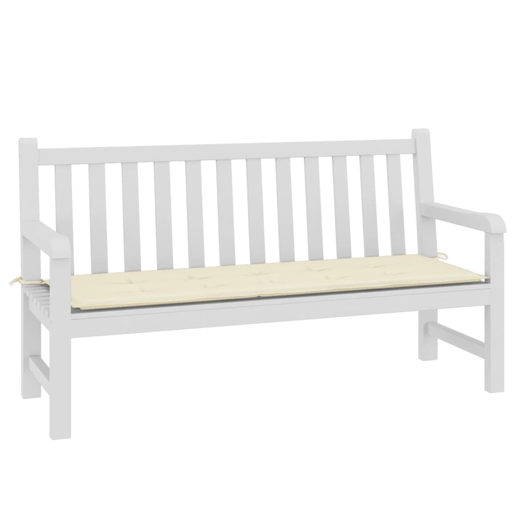 Coussin de banc de jardin crème 150x50x3 cm tissu oxford