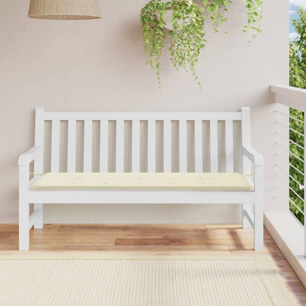 Coussin de banc de jardin crème 150x50x3 cm tissu oxford