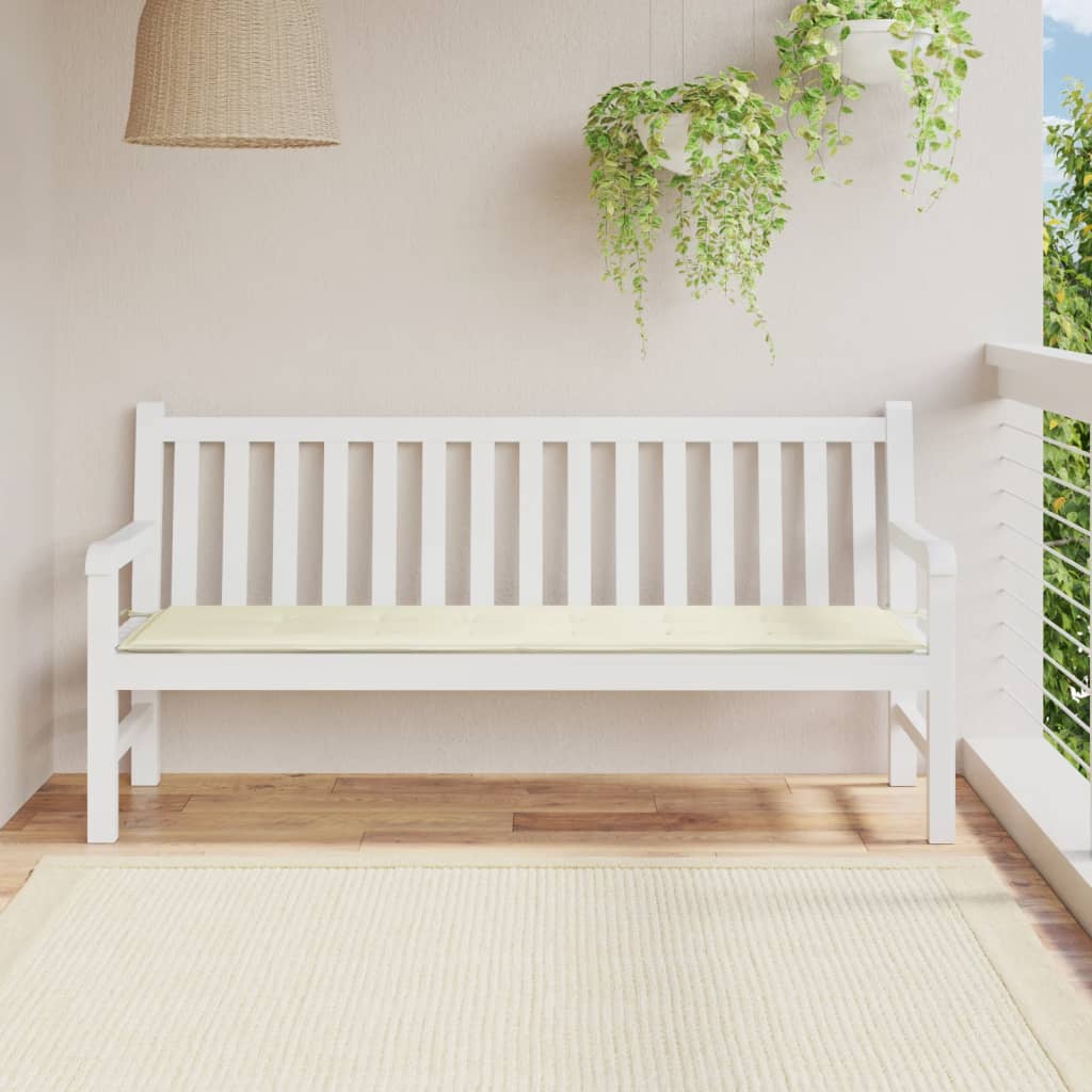 Coussin de banc de jardin crème 180x50x3 cm tissu oxford