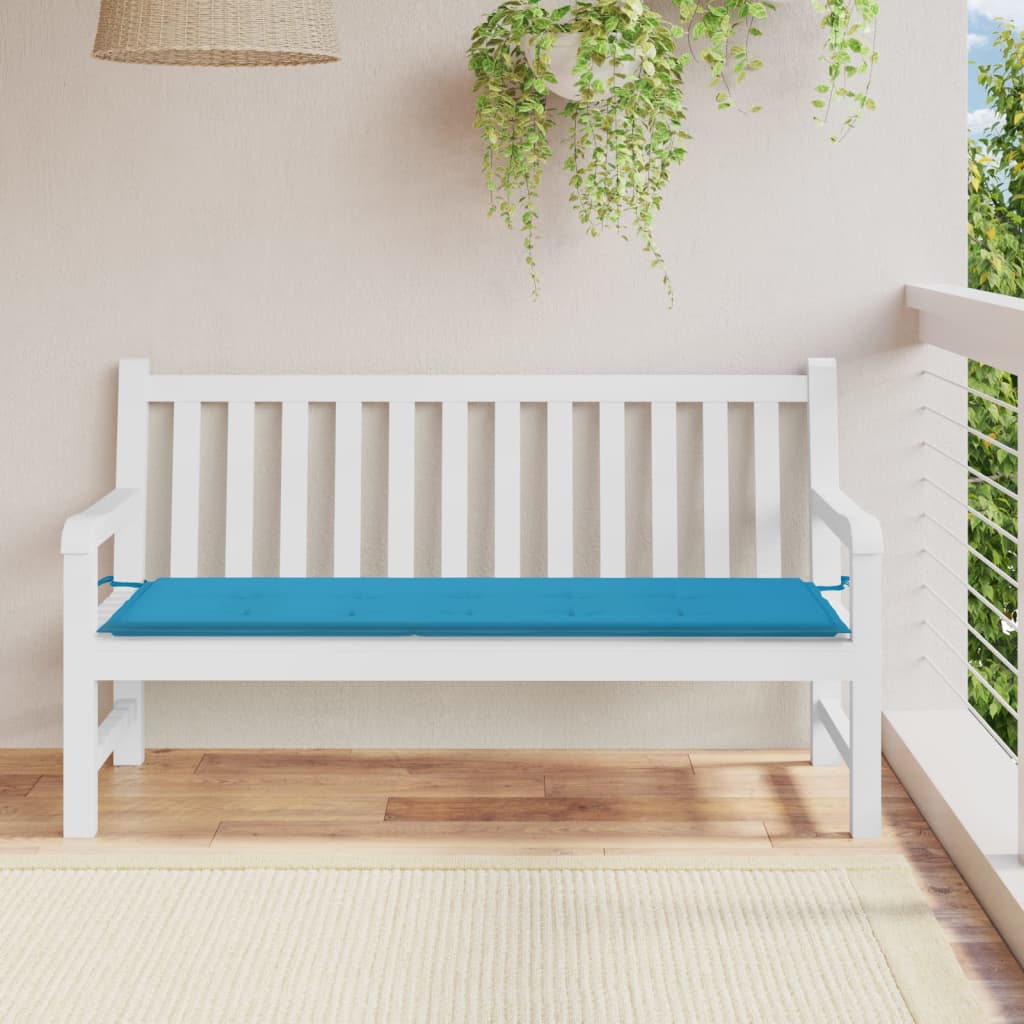 Coussin de banc de jardin bleu 150x50x3 cm tissu oxford