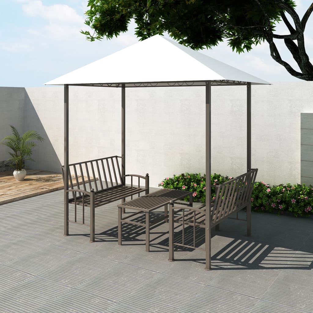 Pavillon de jardin avec table et bancs 2,5 x 1,5 x 2,4 m