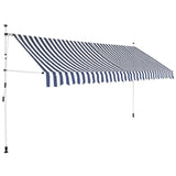 Manual retractable awning 400 cm Blue and white stripes