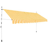 Auvent rétractable manuel 350 cm Rayures oranges et blanches