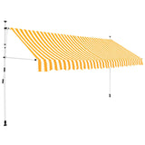 Manuell einziehbare Markise 400 cm Orange-weiße Streifen