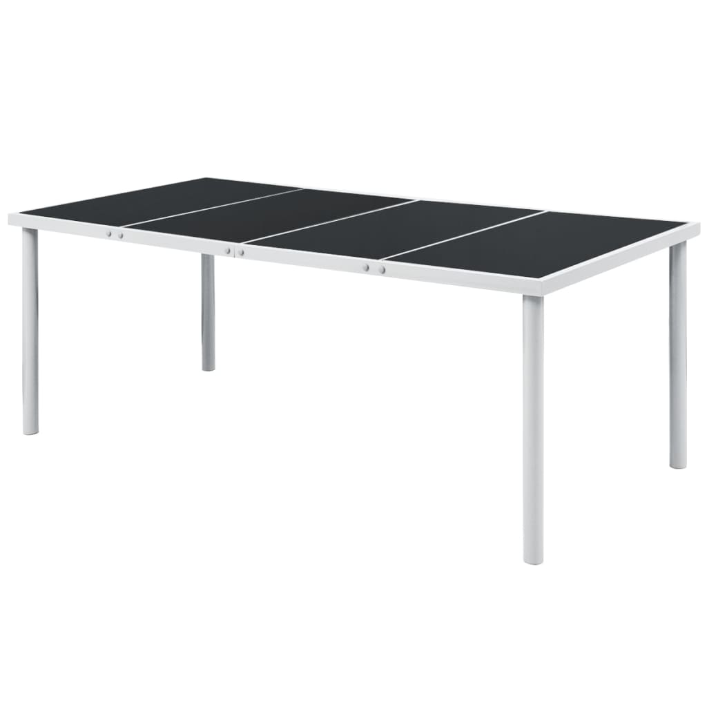 Table de jardin 190x90x74 cm Noir Acier