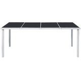 Table de jardin 190x90x74 cm Noir Acier