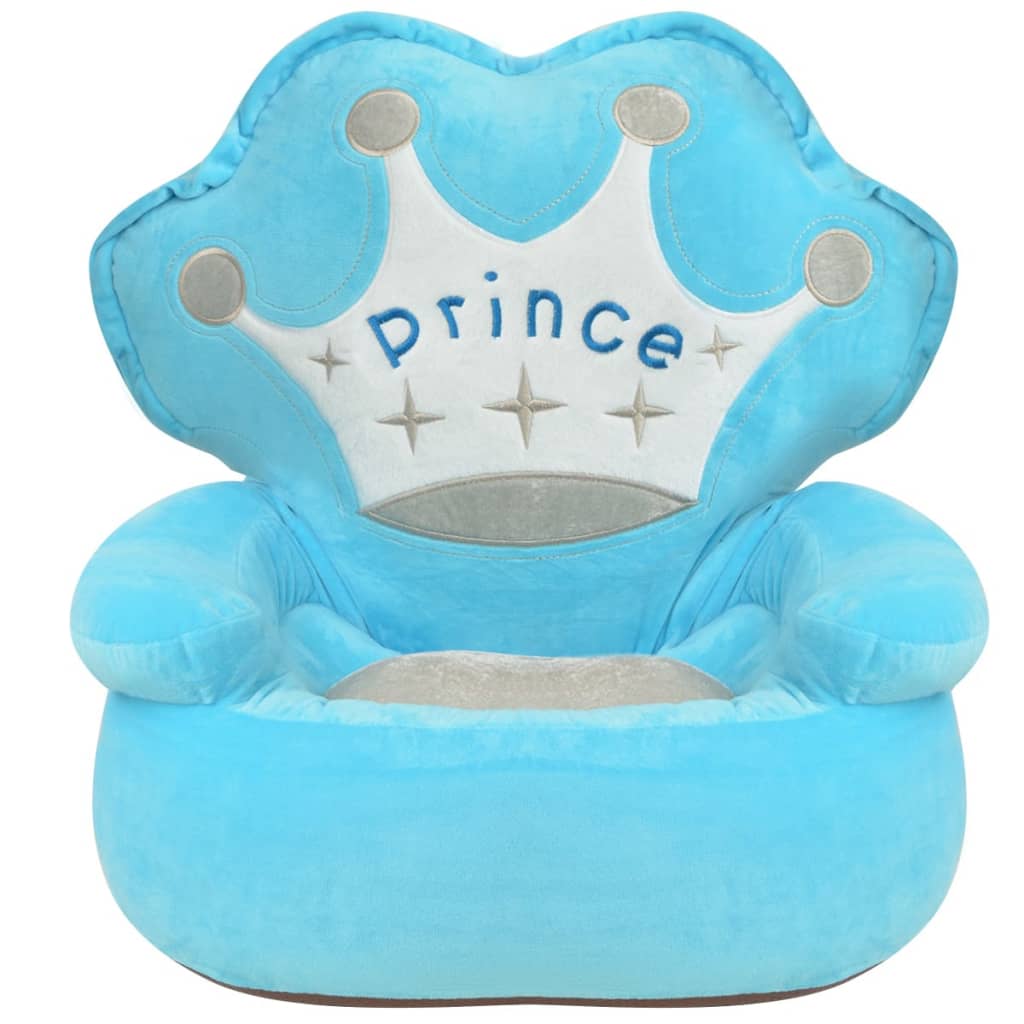 Chaise en peluche pour enfants Prince Bleu