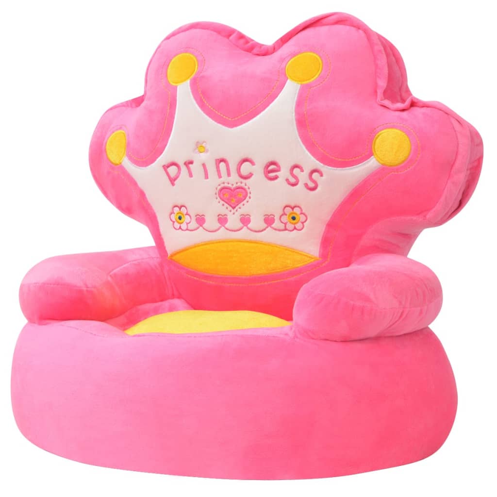 Chaise en peluche pour enfants Princesse Rose