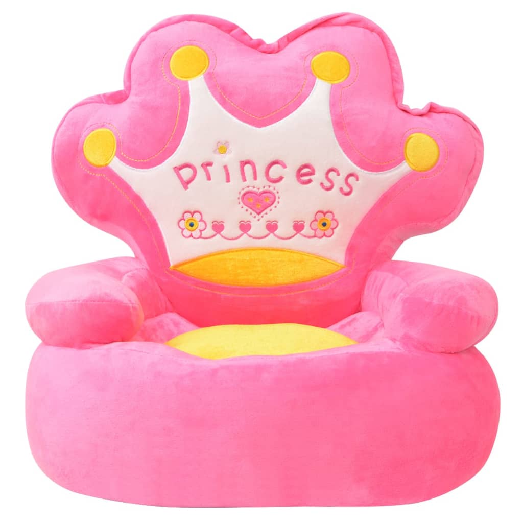 Chaise en peluche pour enfants Princesse Rose