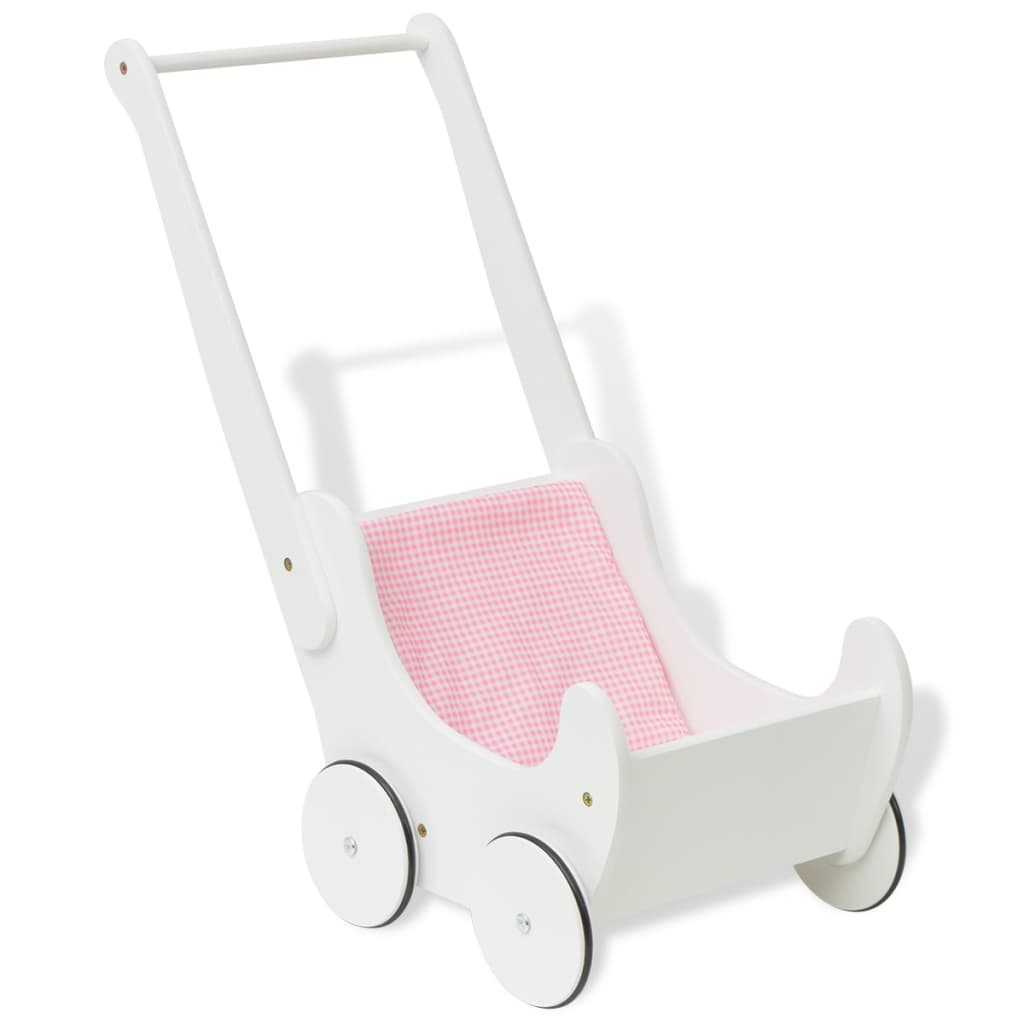 Doll Stroller Wood 53 x 25.7 x 50 cm White