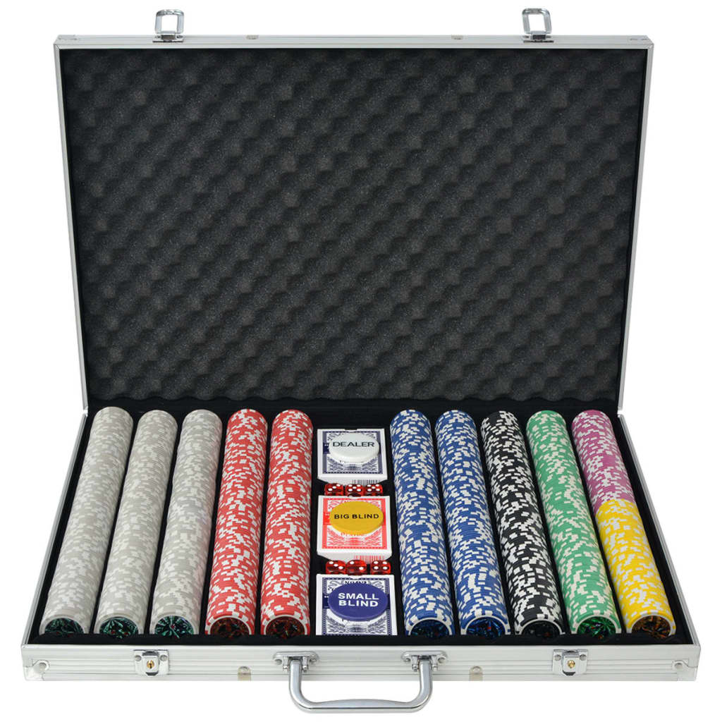 Jeu de poker avec 1000 jetons Laser Aluminium