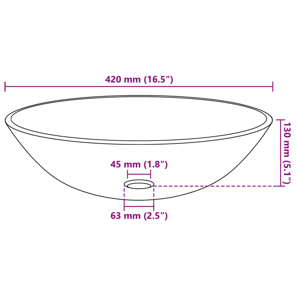 Lavabo Verre trempé 42 cm Transparent