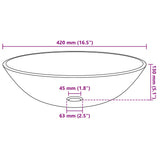 Waschbecken aus gehärtetem Glas, 42 cm, mattiert