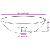 Waschbecken aus gehärtetem Glas, 42 cm, Schwarz